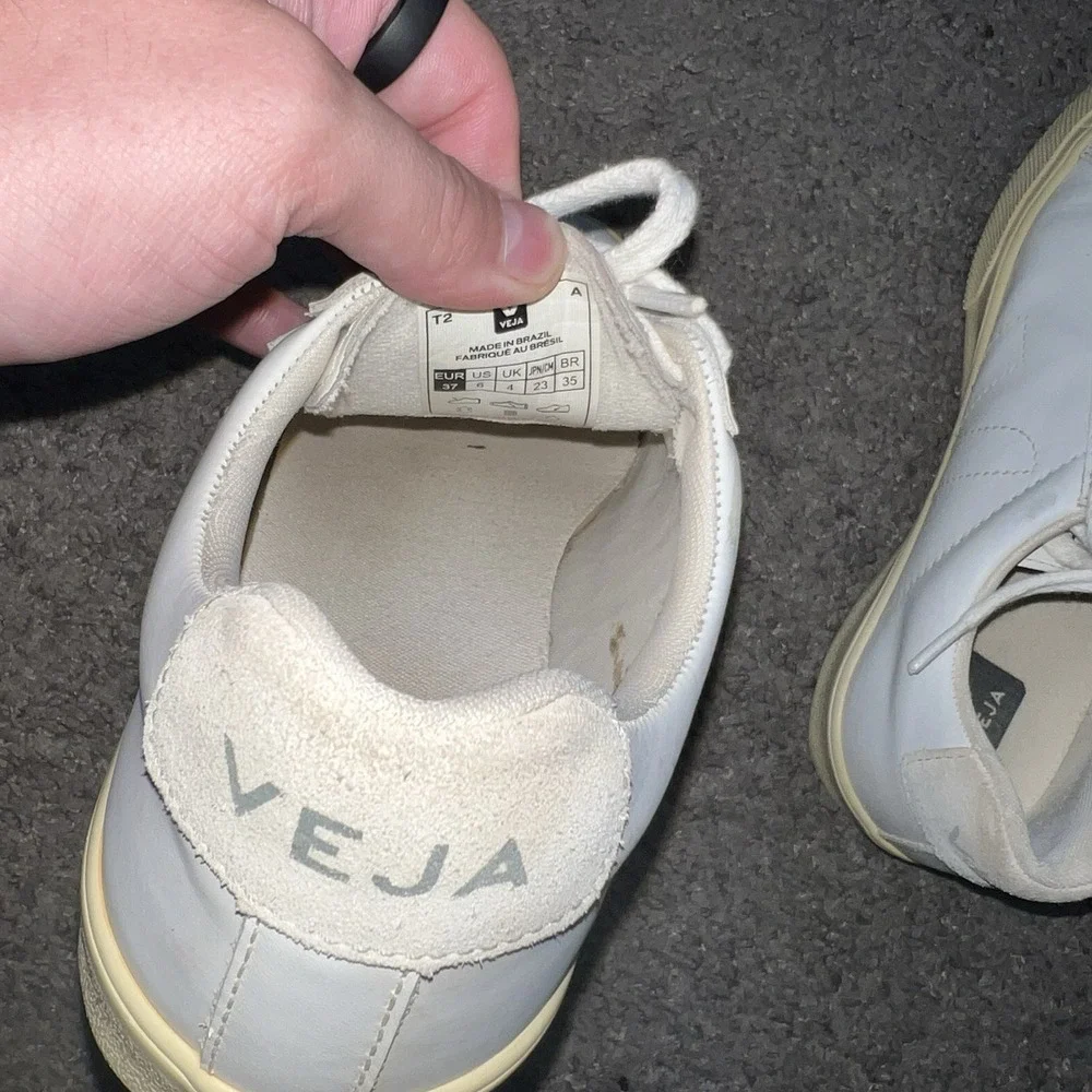 Veja Esplar Leather Logo Sneakers White Size 6 Women's